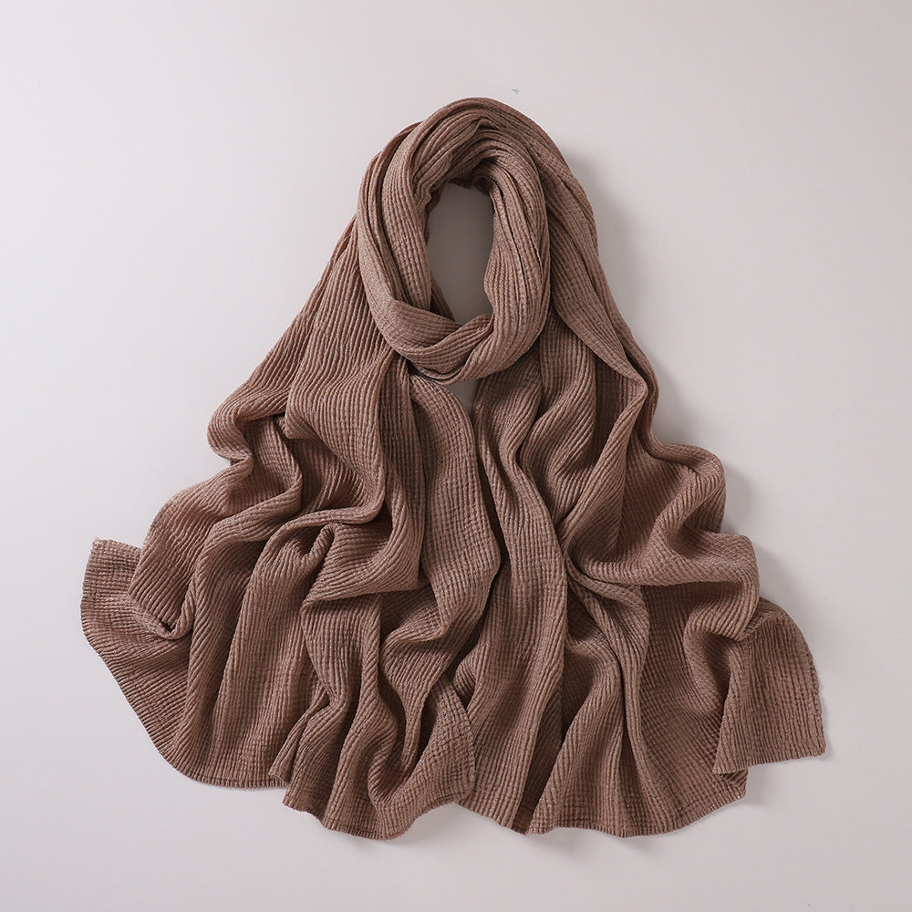 Silver Silk Crumpled Toe Scarf