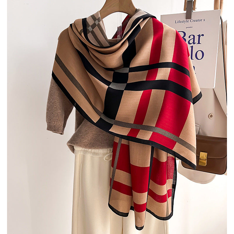 Women's Warm Winter Scarf – Soft Polyester Wrap (66x178cm)