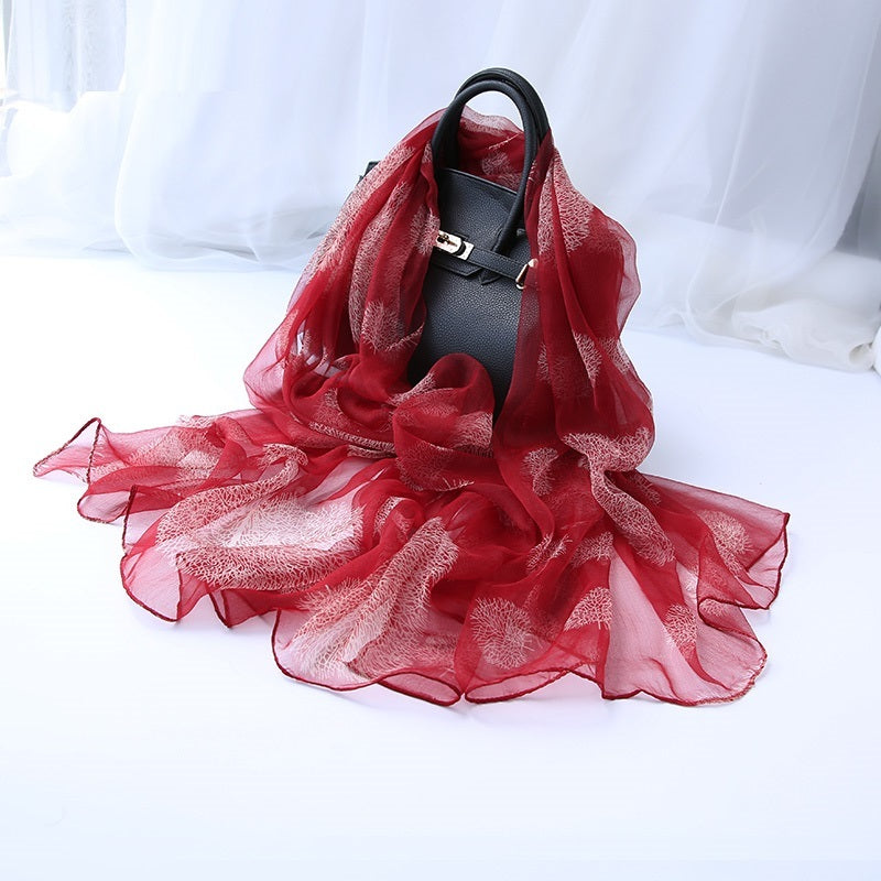 Ladies' Fashion Versatile Decorative Silk Scarf – Elegant & Chic