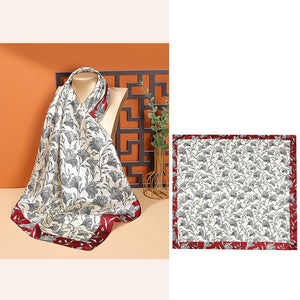 Women's Fashionable Mulberry Silk Scarf – Elegant Printed Square Wrap (70x70cm)