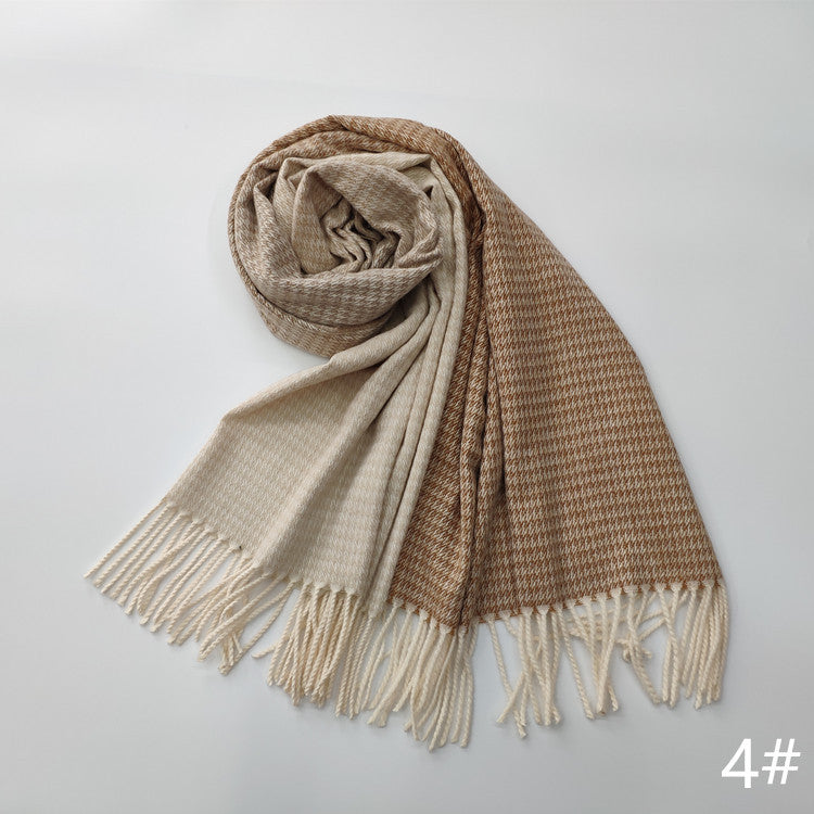 Unisex Imitation Cashmere Scarf – Soft, Warm & Stylish Tie-Dye Wrap with Tassels