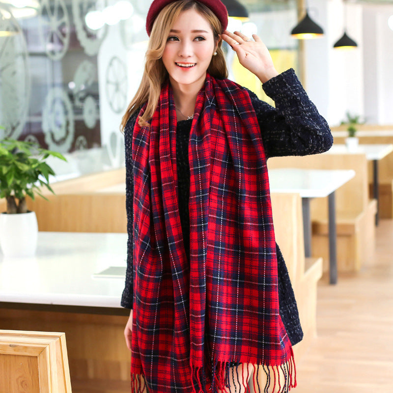 Unisex Oversized Wool-Blend Scarf – Soft & Warm Twill Wrap with Tassels