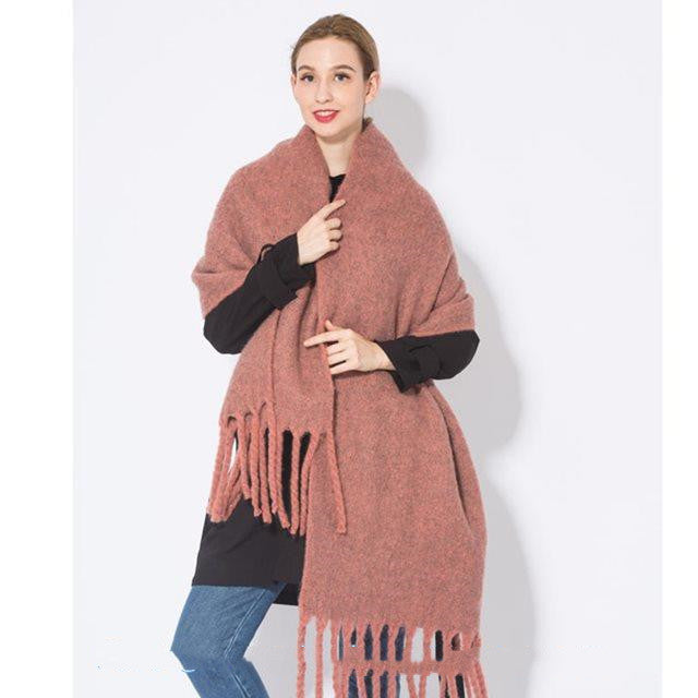 Autumn & Winter Warm Tassel Scarf for Women – Cozy & Stylish Wrap