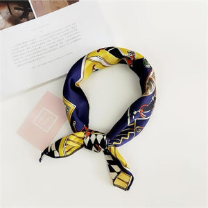 Elegant Printed Satin Scarf – Chic & Versatile Accessory