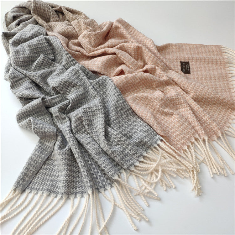 Unisex Imitation Cashmere Scarf – Soft, Warm & Stylish Tie-Dye Wrap with Tassels