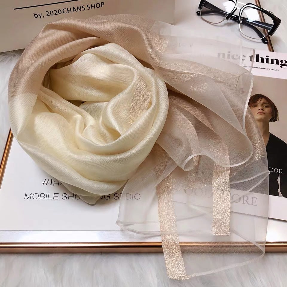 Elegant Mulberry Silk Scarf – Lightweight Fashion Wrap for Women