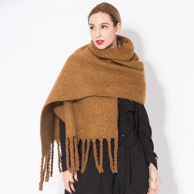 Autumn & Winter Warm Tassel Scarf for Women – Cozy & Stylish Wrap