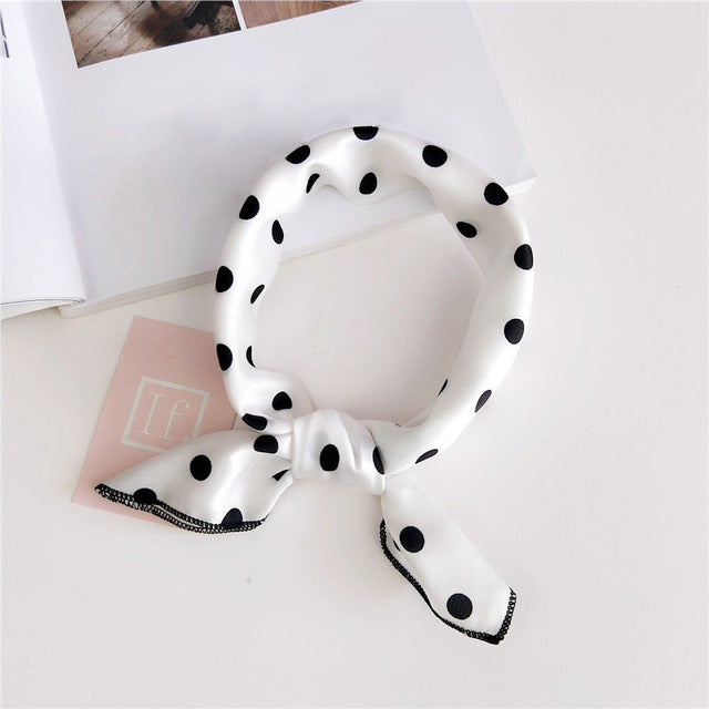 Elegant Printed Satin Scarf – Chic & Versatile Accessory