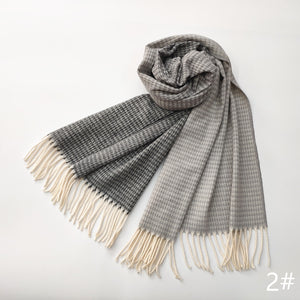 Unisex Imitation Cashmere Scarf – Soft, Warm & Stylish Tie-Dye Wrap with Tassels