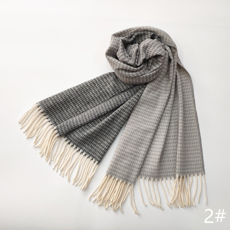 Unisex Imitation Cashmere Scarf – Soft, Warm & Stylish Tie-Dye Wrap with Tassels