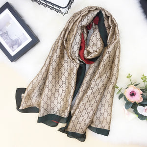 Silk Scarf for Women – Long Printed Shawl for Spring & Autumn