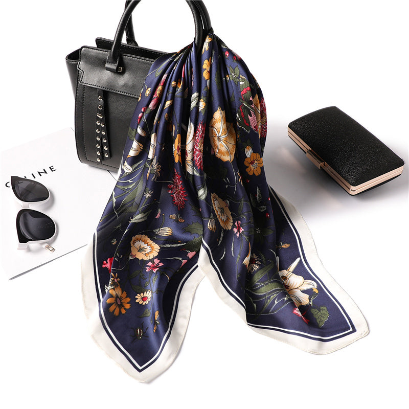 Elegant Decorative Silk Scarf – Stylish 70x70cm Square Wrap for Women