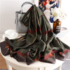 Elegant Geometric Silk Scarf – Luxurious Silk Satin Shawl for Women (180x90cm)