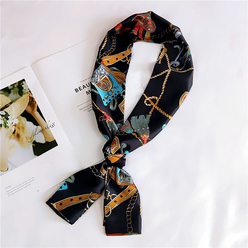 Elegant Double-Sided Silk Scarf – Versatile Long Scarf for Women & Men (Spring & Autumn)
