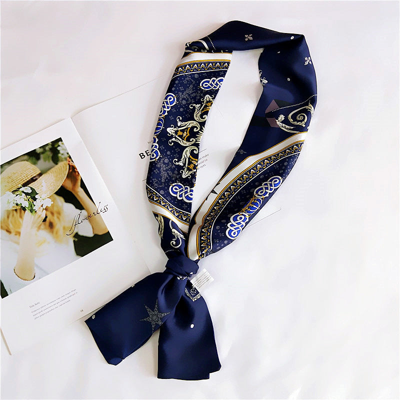 Elegant Double-Sided Silk Scarf – Versatile Long Scarf for Women & Men (Spring & Autumn)