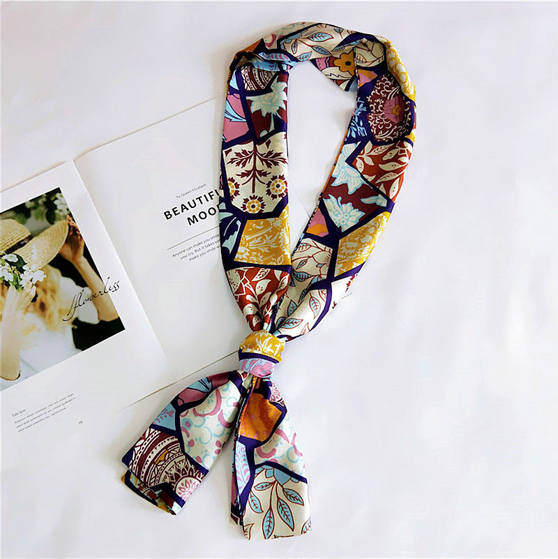 Elegant Double-Sided Silk Scarf – Versatile Long Scarf for Women & Men (Spring & Autumn)