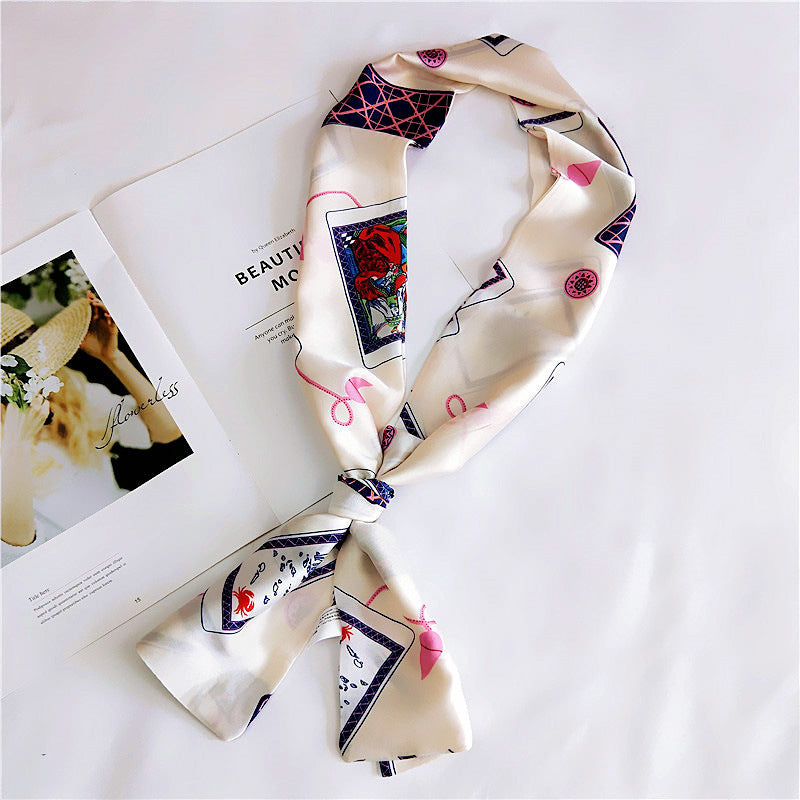 Elegant Double-Sided Silk Scarf – Versatile Long Scarf for Women & Men (Spring & Autumn)
