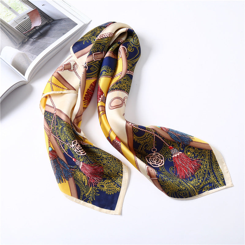 Elegant Decorative Silk Scarf – Stylish 70x70cm Square Wrap for Women