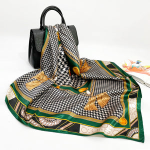 Elegant 90cm Silk Square Scarf – Lightweight & Stylish for All Seasons