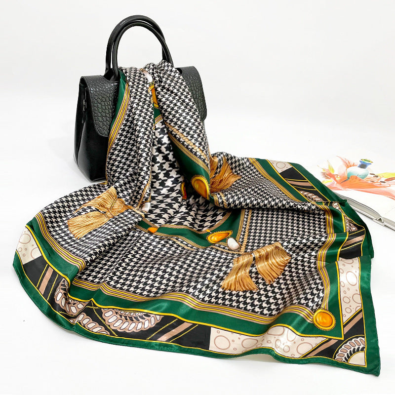 Elegant 90cm Silk Square Scarf – Lightweight & Stylish for All Seasons