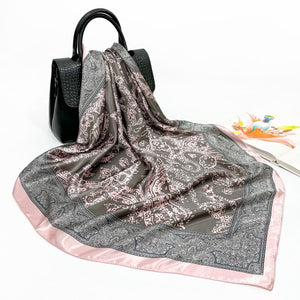 Elegant 90cm Silk Square Scarf – Lightweight & Stylish for All Seasons