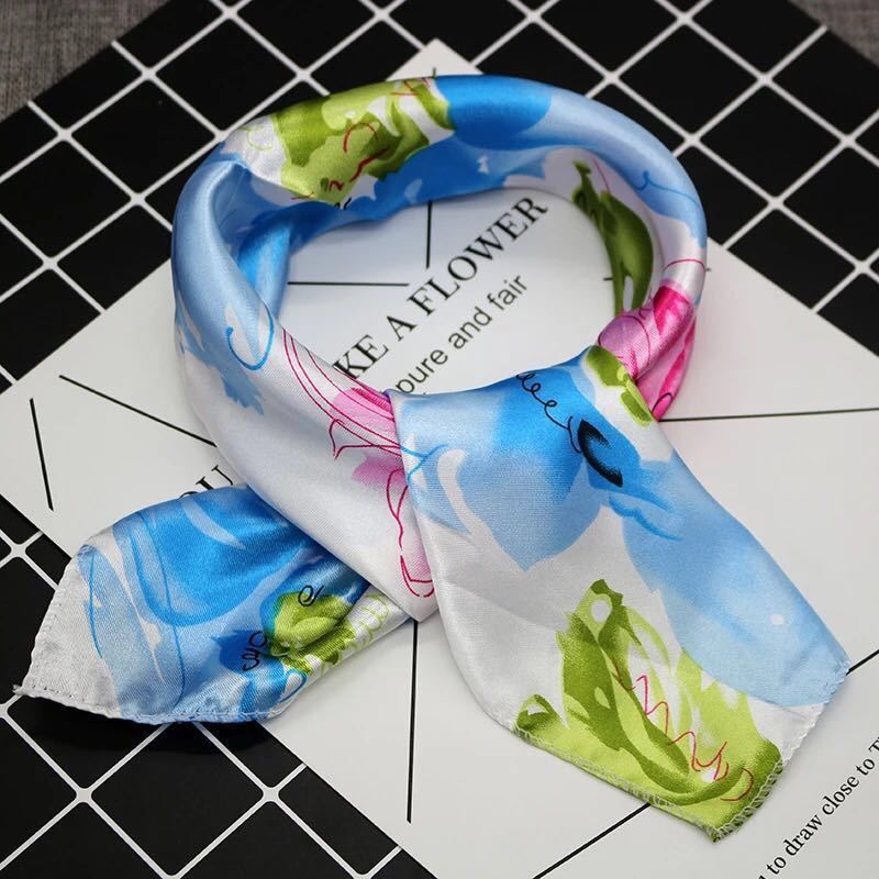 Versatile Small Silk Square Scarf 50cm  – Elegant Fashion Accessory