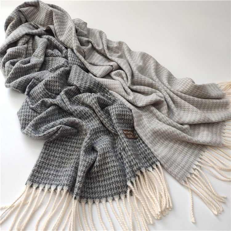 Unisex Imitation Cashmere Scarf – Soft, Warm & Stylish Tie-Dye Wrap with Tassels