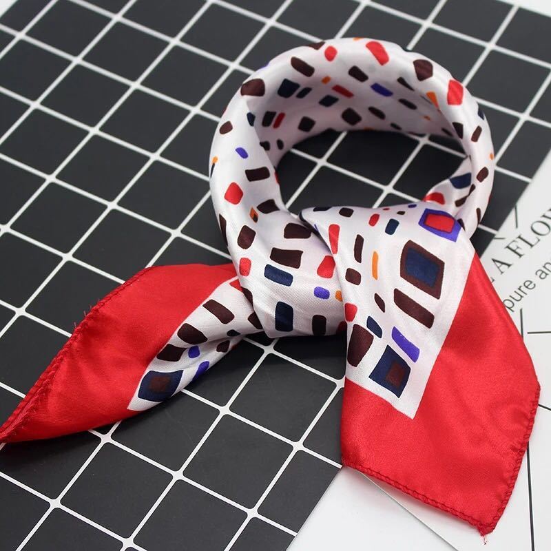 Versatile Small Silk Square Scarf 50cm  – Elegant Fashion Accessory