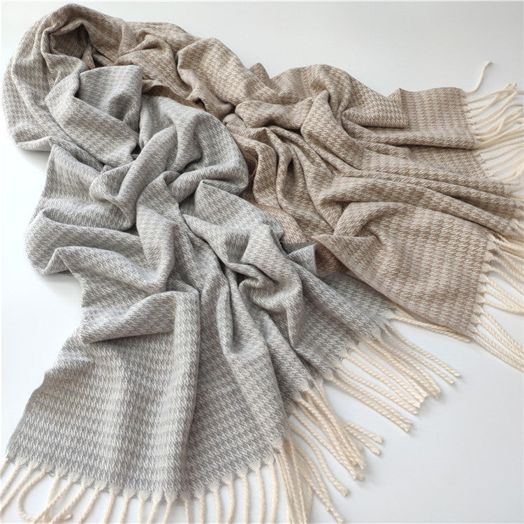 Unisex Imitation Cashmere Scarf – Soft, Warm & Stylish Tie-Dye Wrap with Tassels