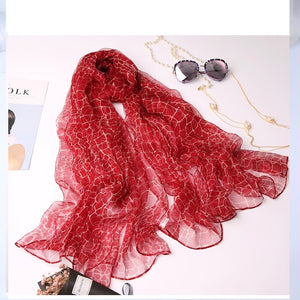 Ladies' Fashion Versatile Decorative Silk Scarf – Elegant & Chic