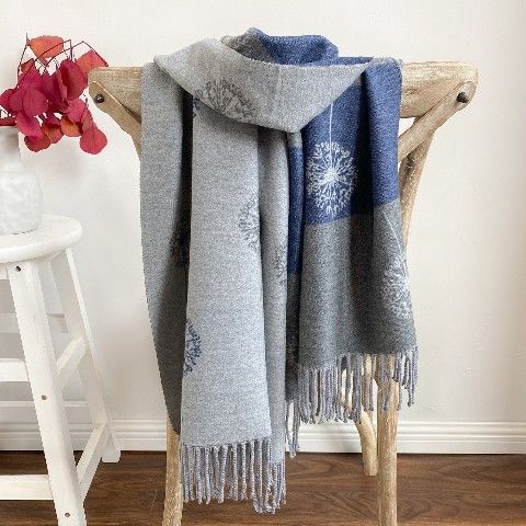 Autumn & Winter Cashmere Dandelion Jacquard Scarf (190x70cm)
