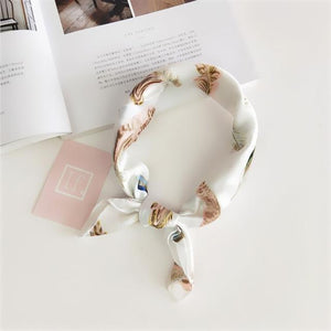 Elegant Printed Satin Scarf – Chic & Versatile Accessory