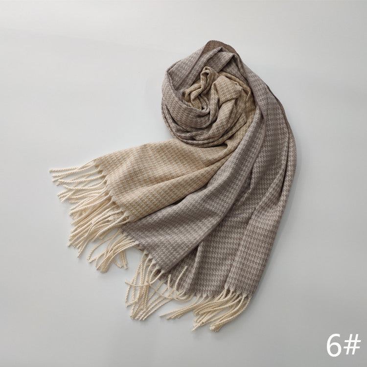 Unisex Imitation Cashmere Scarf – Soft, Warm & Stylish Tie-Dye Wrap with Tassels