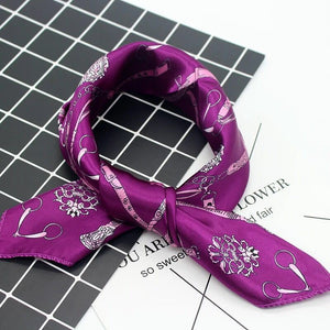 Versatile Small Silk Square Scarf 50cm  – Elegant Fashion Accessory