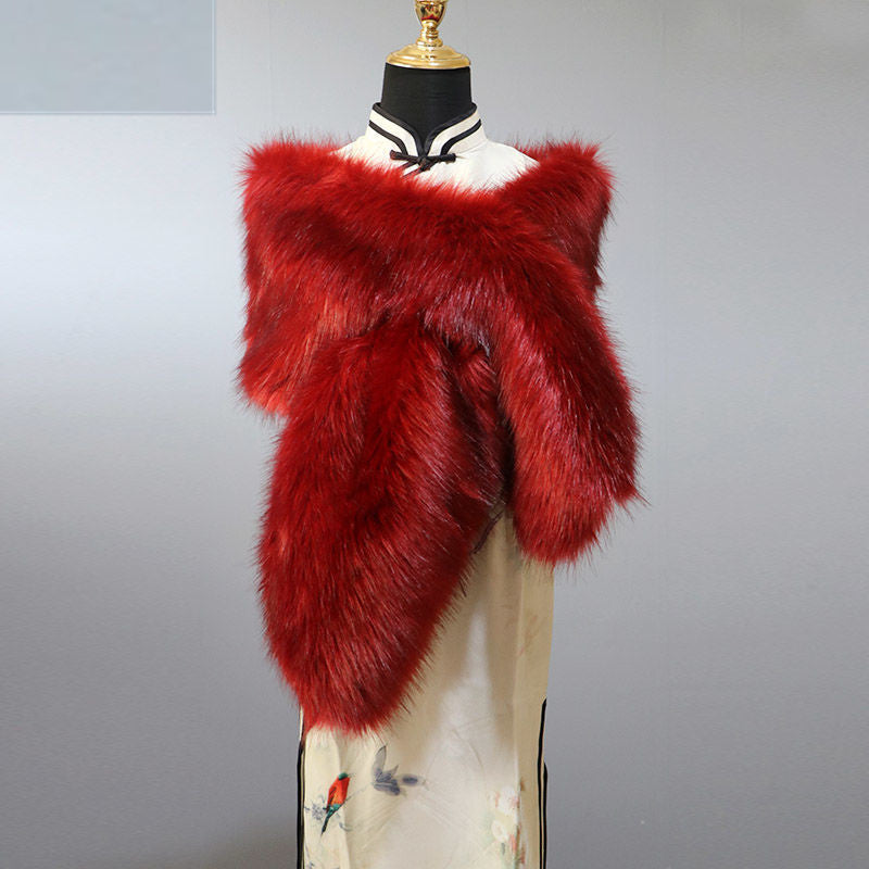 Luxury Faux Fur Shawl – Warm & Elegant Winter Wrap
