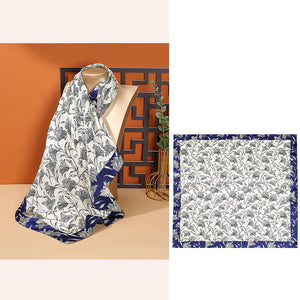Women's Fashionable Mulberry Silk Scarf – Elegant Printed Square Wrap (70x70cm)