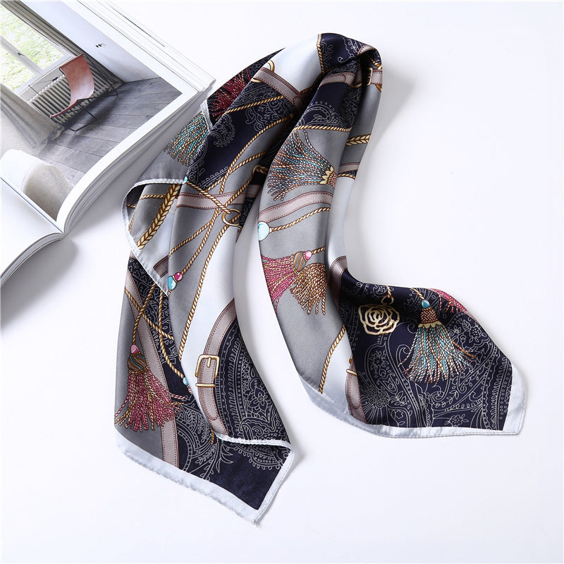 Elegant Decorative Silk Scarf – Stylish 70x70cm Square Wrap for Women