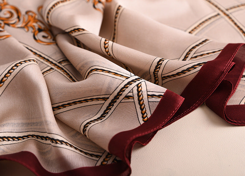 Floral Imitation Silk Scarf – Elegant & Lightweight Wrap for Women
