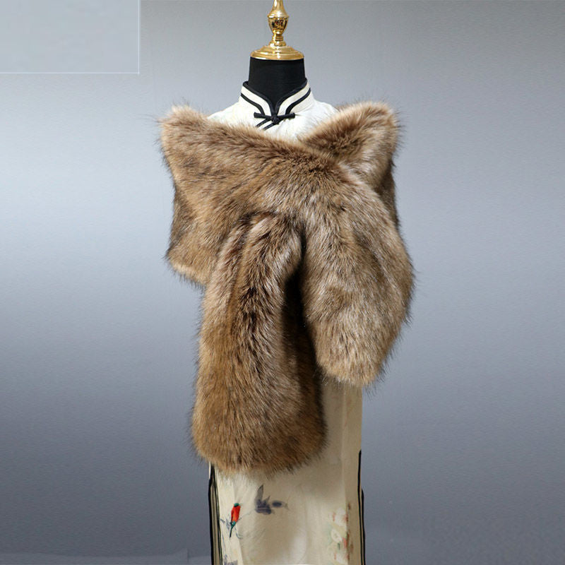 Luxury Faux Fur Shawl – Warm & Elegant Winter Wrap
