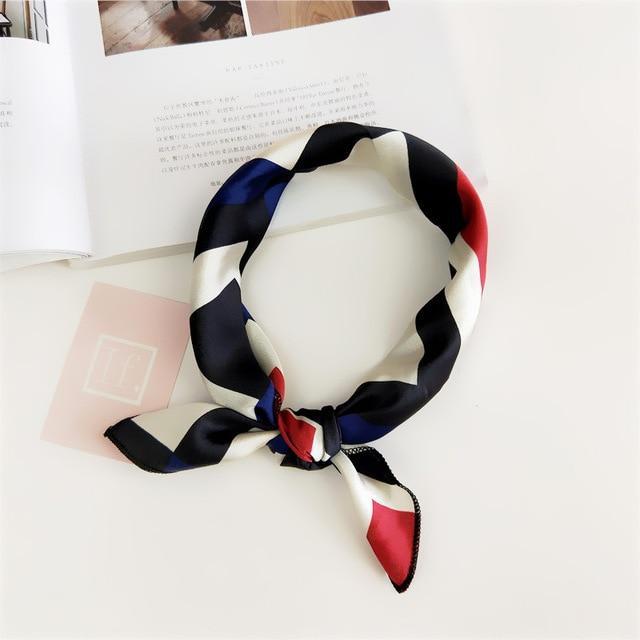 Elegant Printed Satin Scarf – Chic & Versatile Accessory