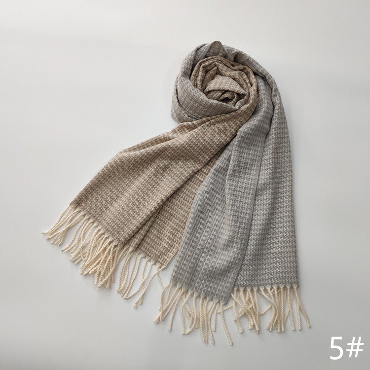 Unisex Imitation Cashmere Scarf – Soft, Warm & Stylish Tie-Dye Wrap with Tassels