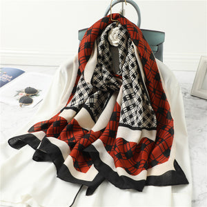Ladies' Casual Plaid Winter Scarf – Warm & Stylish