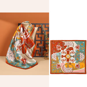 Women's Fashionable Mulberry Silk Scarf – Elegant Printed Square Wrap (70x70cm)