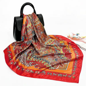 Elegant 90cm Silk Square Scarf – Lightweight & Stylish for All Seasons