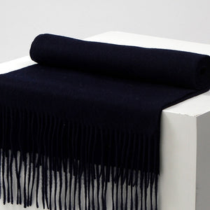 Unisex Solid Color Wool Scarf – Thickened Winter Warmth