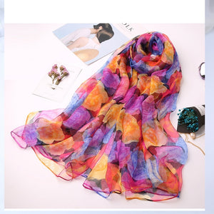 Ladies' Fashion Versatile Decorative Silk Scarf – Elegant & Chic