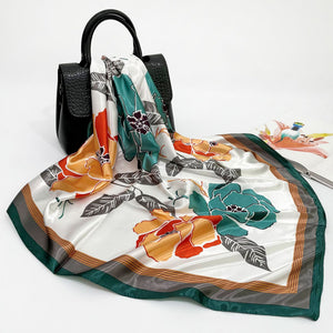 Elegant 90cm Silk Square Scarf – Lightweight & Stylish for All Seasons