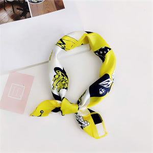 Elegant Printed Satin Scarf – Chic & Versatile Accessory