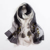 Women's Embroidered Silk Scarf – Elegant Gradient Wrap (190x80cm)
