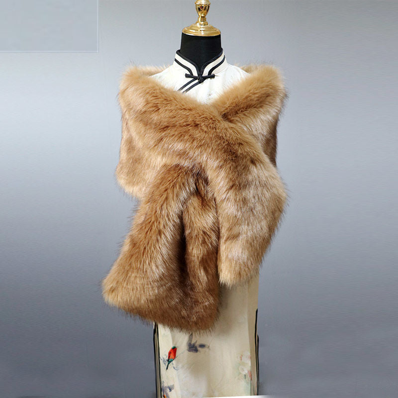 Luxury Faux Fur Shawl – Warm & Elegant Winter Wrap